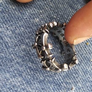 Chrome hearts double cemetery cross ring size 11-12US